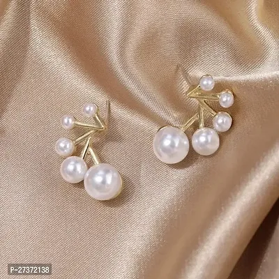 Yu Fashions Freshwater Pearl Stud Flawless Arborization Korean earrings-thumb0