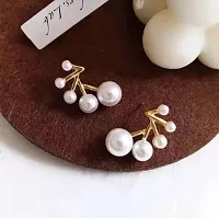 Yu Fashions Freshwater Pearl Stud Flawless Arborization Korean earrings-thumb4