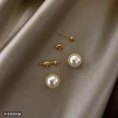 Yu Fashions Elegant Small Pearl Pendant  Unusual Dangle Korean Earrings for Women-thumb2