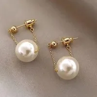 Yu Fashions Elegant Small Pearl Pendant  Unusual Dangle Korean Earrings for Women-thumb3