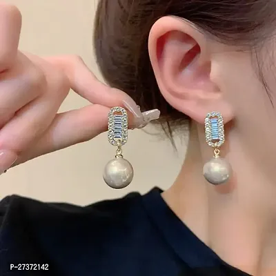 Yu Fashions Diamond luxury  big pearl Korean Earrings for Women-thumb0