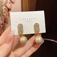 Yu Fashions Diamond luxury  big pearl Korean Earrings for Women-thumb2