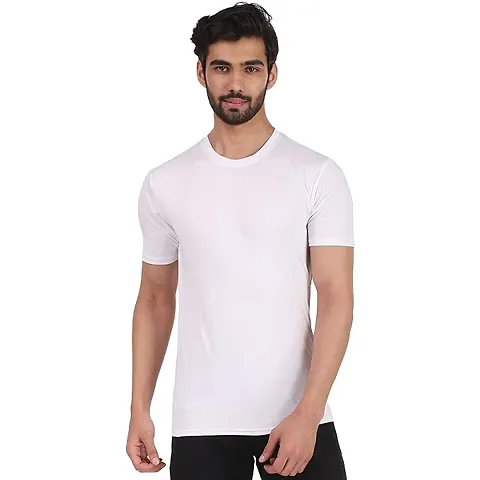 ARCADIAN THREADS Poly Cotton Men's T-Shirt Plain Round Neck Half Sleeve T-Shirts