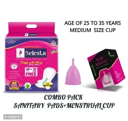 Selesta jumbo sanitary pads(XXXL) 50 PAD FREE MENSTRUAL CUP-thumb0