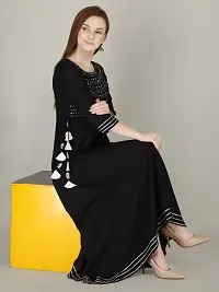 D9O7 Mirror Work Kurtis (Medium, Black)-thumb1