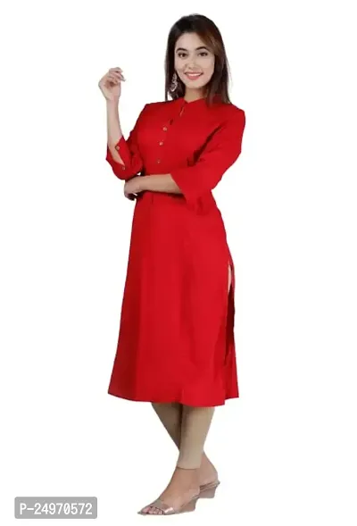 D9O7 Kurti for Women (Medium, RED)-thumb0