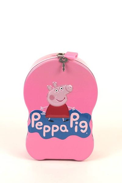 Peppe Pig pink Piggy Bank Metal Body, Coin Bank with Key and Lock for Kids - Kids Birthday Return Gifts ( Pink Colour )