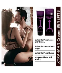 XTRA MAN CREAM AYURVEDIC NATURAL HERBAL GROWTH PRIVATE PART 50 ML CREAM WITH REUSABLE/9.69 INCH REUSABLE WASHABLE BRAVE RABBIT SKIN BLACK COLOUR 1S CONDOM-thumb1