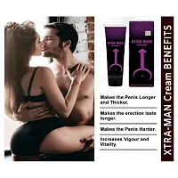 Xtra Man XXL CREME Bigger Strong Man Enlarger Max Size Cream Gold Largo Extra 50 ml + MULTI EXTENSION 7.39 INCH LONG SLEEVE UNIQUE - DOUBLE HOLE BLACK SILICONE CCONDOM-thumb3