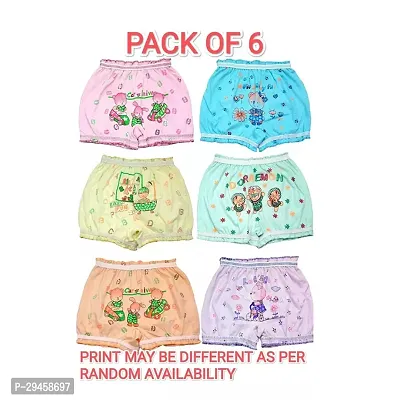 Stylish Multicoloured Cotton Blend Bloomer For Kid Pack Of 6-thumb0