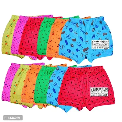 Stylish Cotton Printed Bloomers For Kids- Pack Of 12