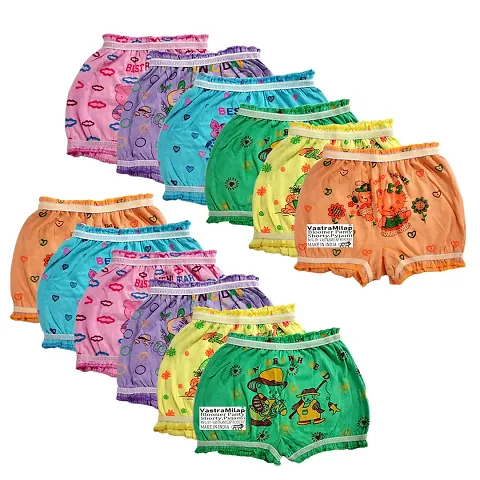 Kids Stylish Cotton Bloomers Pack Of 12