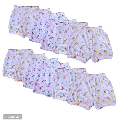 Stylish Multicoloured Cotton Blend Printed Bloomer For Girls Pack Of 12-thumb0