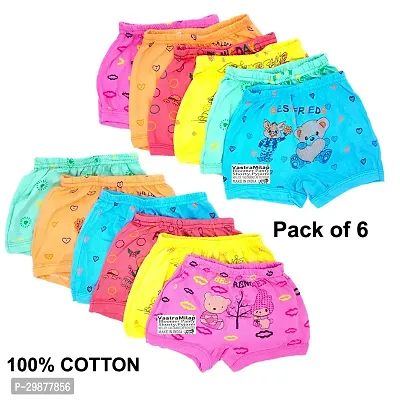 Stylish Multicoloured Cotton Blend Printed Bottomwear For Girls pack Of 6-thumb0