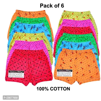 Stylish Multicoloured Cotton Blend Printed Bottomwear For Girls pack Of 6-thumb0