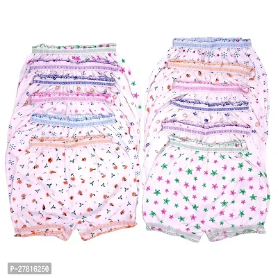 Stylish Multicoloured Cotton Blend Printed Bloomer For Girls Pack Of 12-thumb0