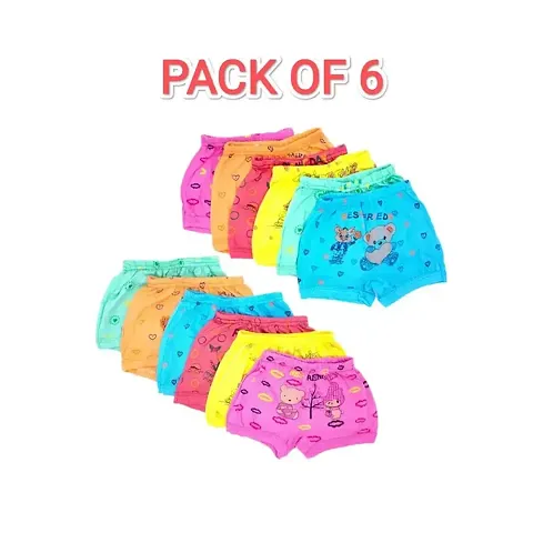 Stylish Fancy Cotton Blend Printed Panty For Kids Girls Combo Packs