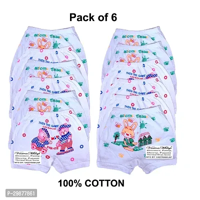 Stylish Multicoloured Cotton Blend Printed Bottomwear For Girls pack Of 6-thumb0