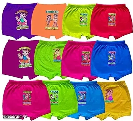Stylish Multicoloured Cotton Blend Printed Bloomer For Girls Pack Of 12