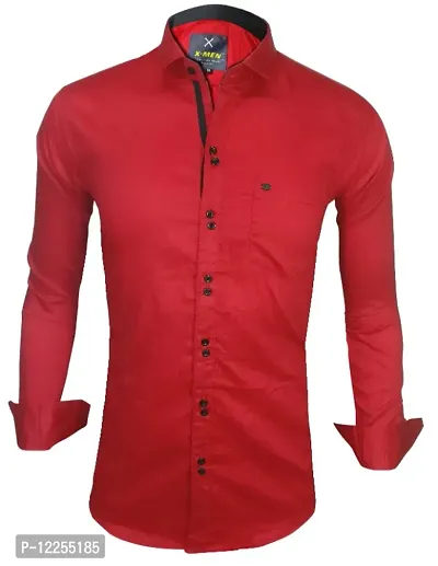 Stylish Cotton Slim Fit Casual Shirt For Mens-thumb0