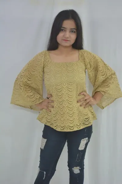 Fabulous Net Embellished Tops For Women