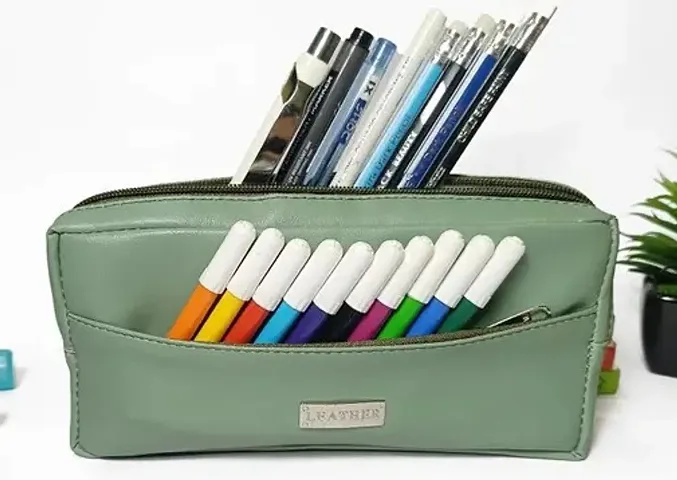 Soft Green Foam Pencil Pouch with Two Chains for Comfortable Carrying Stylish Green Pencil Case