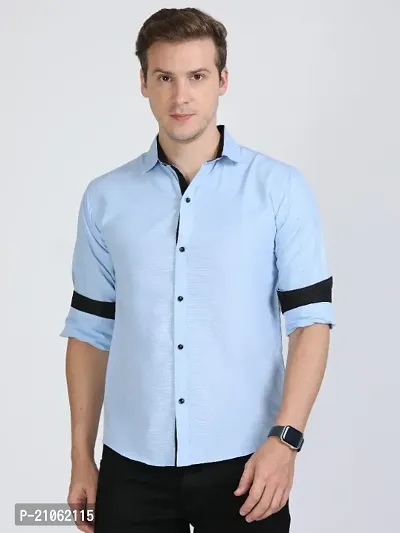 Pure Cotton Premium Quality Sky Shirt-thumb0