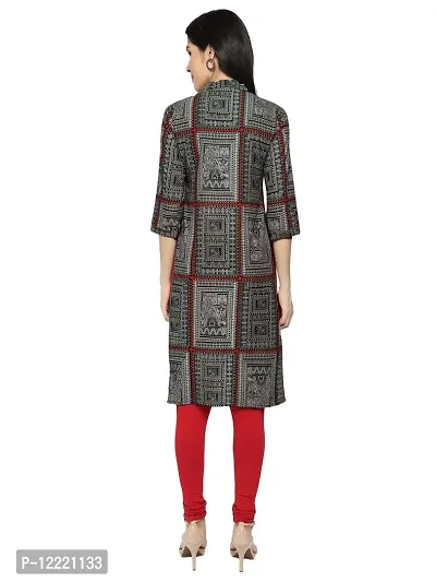 KB CREATION Cotton Regular Straight Kurti for Girls and Women (X-Large, Black)-thumb4