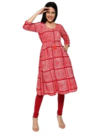 KB CREATION Cotton Regular Anarkali Dress for Girls and Women (XX-Large, Red)-thumb1