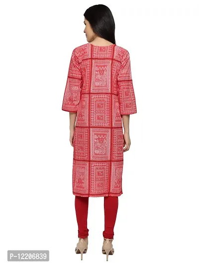 KB CREATION Stylish Straight Cotton Printed Round Kurti Combo for Girls and Women-thumb3