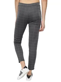 KB CREATION Slim Lycra Check Jegging | Ankle Length Jegging | Jegging Style Formals/Casual Stretchable Regular Fit Official Check Pant Combo for Women and Girls (Blue and Grey, Size-30)-thumb4