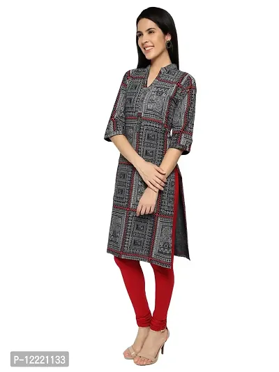 KB CREATION Cotton Regular Straight Kurti for Girls and Women (X-Large, Black)-thumb2