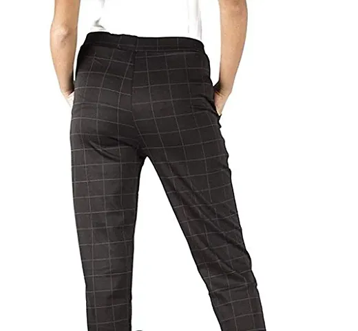 KB CREATION Stylish Womens Checkered Regular fit Trousers/Pants/Jeggings Color