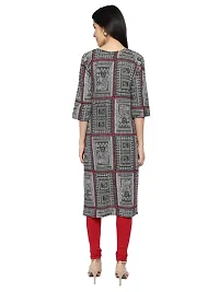 trendy stylish black straight printed kurta for women-thumb1