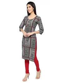 trendy stylish black straight printed kurta for women-thumb2