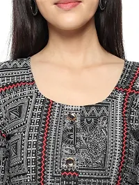 trendy stylish black straight printed kurta for women-thumb3