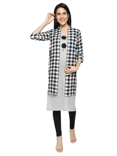  Trendy stylish cotton straight jacket with sleeveless kurta for women