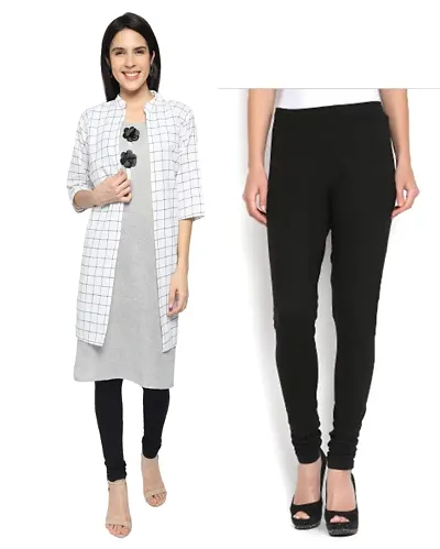  Trendy stylish cotton straight jacket with sleeveless kurta with legging combo for women