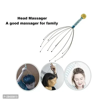 Classic Head Massager Scalp Head Hair Massager Stress Pain Relief, Deep Relaxation Massager (Silver)-thumb0