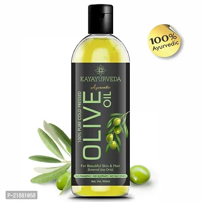 KAYAYURVEDA Cold Pressed Olive Oil for Skin, Hair  Lips | For Strong Healthy Hair and Shiny Skin Hair Oil