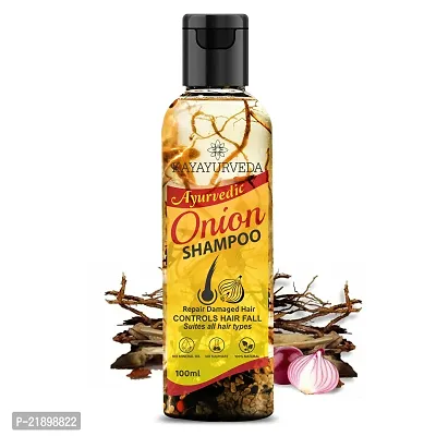 KAYAYURVEDA Onion Hair Fall Shampoo for Hair Growth  Hair Fall Control, with Red Onion  Black Seed for Men, Women-thumb0