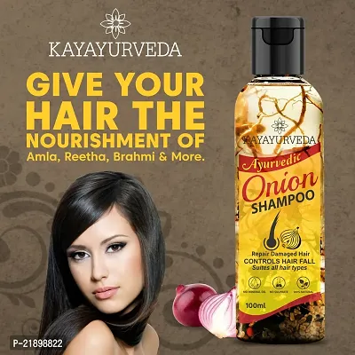 KAYAYURVEDA Onion Hair Fall Shampoo for Hair Growth  Hair Fall Control, with Red Onion  Black Seed for Men, Women-thumb5
