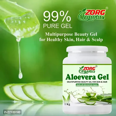 Zorg Organics Pure Natural Aloe Vera Gel (1000 Gram ) - Ideal for Skin Treatment, Face, Acne Scars, Hair Treatment