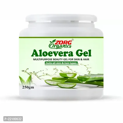 Zorg Organics Pure Natural Aloe Vera Gel (250 Gram ) - Ideal for Skin Treatment, Face, Acne Scars, Hair Treatment-thumb0