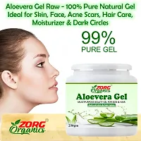 Zorg Organics Pure Natural Aloe Vera Gel (250 Gram ) - Ideal for Skin Treatment, Face, Acne Scars, Hair Treatment-thumb1