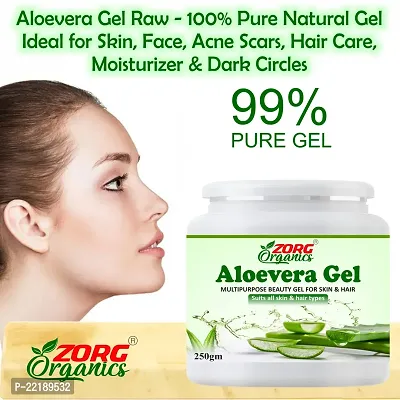 Zorg Organics Pure Natural Aloe Vera Gel (250 Gram ) - Ideal for Skin Treatment, Face, Acne Scars, Hair Treatment-thumb2