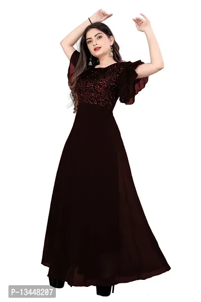 Stylish Fancy Georgette Ethnic Gown For Women-thumb4