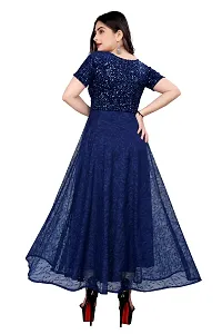 Stylish Fancy Georgette Solid Ethnic Gown For Women-thumb2