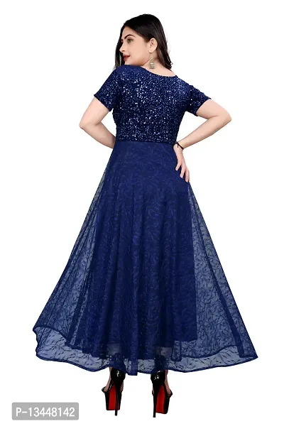 Stylish Fancy Georgette Solid Ethnic Gown For Women-thumb3