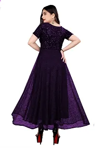 Stylish Fancy Georgette Solid Ethnic Gown For Women-thumb1